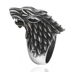 Game of Thrones Stark Direwolf Ring Wolf Head Cosplay Rings Jewelry